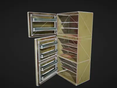 dirty refrigerator Low-poly 3D model