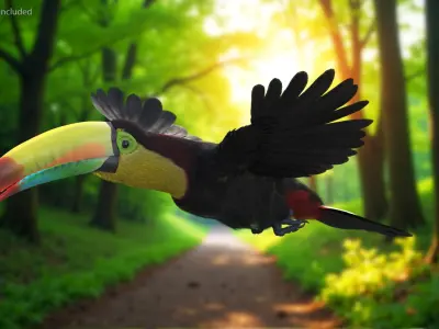  Keel Billed Toucan Fur Rigged 