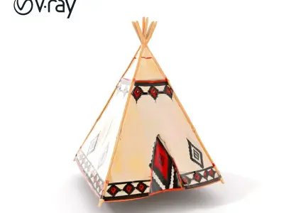 Native American Teepee Model Pack Low-poly 3D model