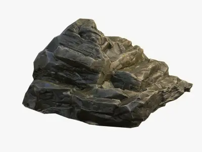Mossy Boulder 2 Low-poly 3D model