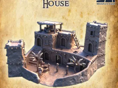 Desert Slaver House Tabletop Terrain 28 MM 3D print model