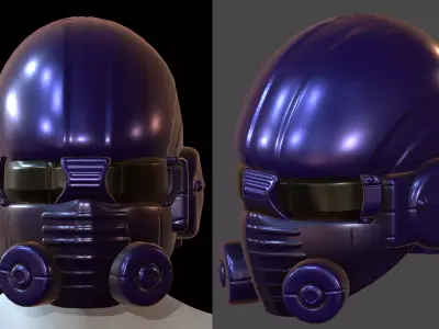 Gas mask helmet 3d model scifi Low-poly  Low-poly 3D model 188