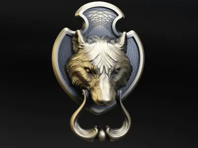Wolf  Doorhandle 2021 Head  Woolf model to print Part 01 3D print model