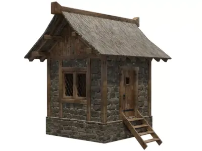 free medieval house Free low-poly 3D model