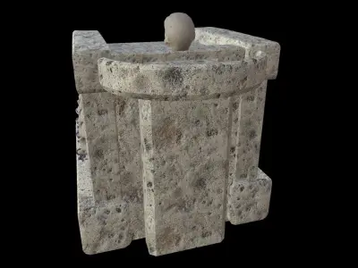 Fontain Medieval v2 Low-poly 3D model