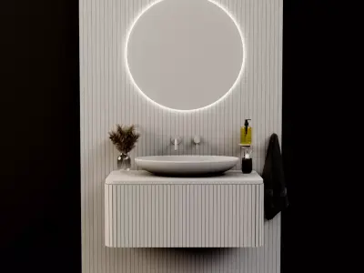 Washbasin Panel Low poly 3D Model Low-poly 3D model