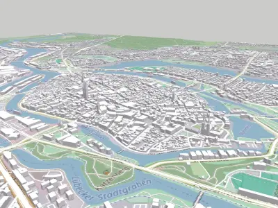 Cityscape Lubeck German 3D model