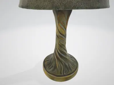Sculpted Carved Wooden Lamp 3D model