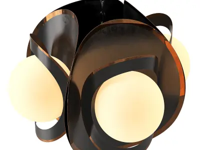 Mid Century Pendant Lamp Low-poly 3D model