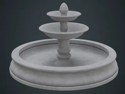 Fountain 1A Low-poly 3D model