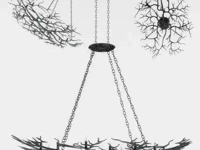 Currey and Company - Rainforest Chandelier Lighting 3D model