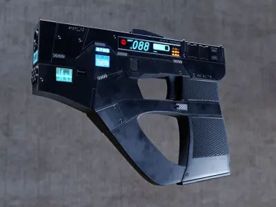 Futuristic scifi cyberpunk gun - pistol 3D model