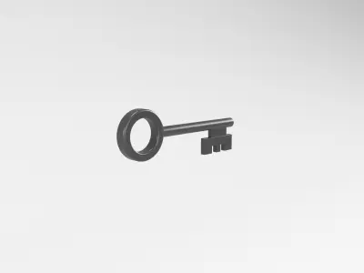 Cartoon Key v2 007 Low-poly 3D model