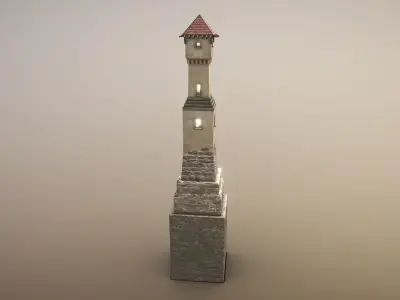 Medieval DRAGON Tower 02 Low-poly 3D model