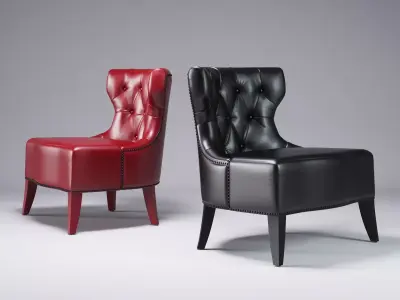 Sam tufted leather chair 3D model