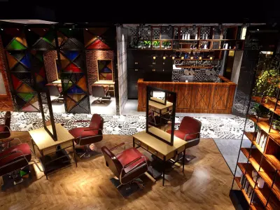 Industrial barbershop hair salon barber shop - 3ds max Blender 3D model