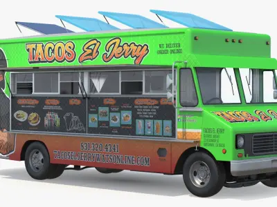  Food Truck Tacos El Jerry Green Rigged 