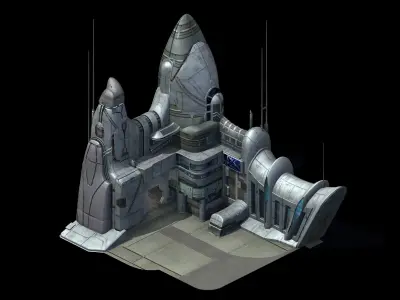 Sci Fi Building-Airport 01 3D model