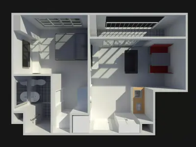 Apartment room by REVIT 25R08 3D model