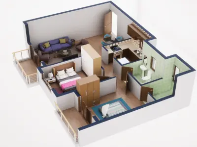 3D Floor Plan Model 33 3D model
