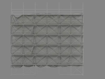 Scaffolding and tarpaulin 3D model