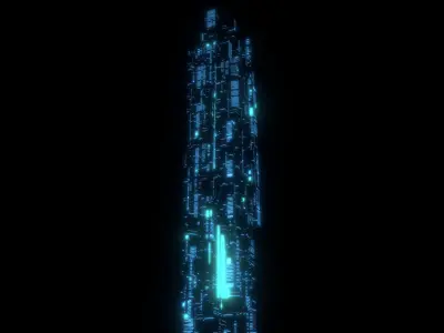 Sci fi Skyscrapers 3 3D model