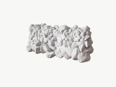 Modular Stone Wall Low-poly 3D model