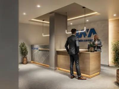 Office interior Reception Lobby scene 3D model