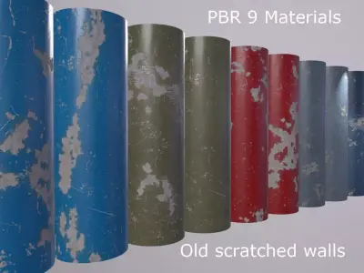 PBR materials old scratched walls Texture
