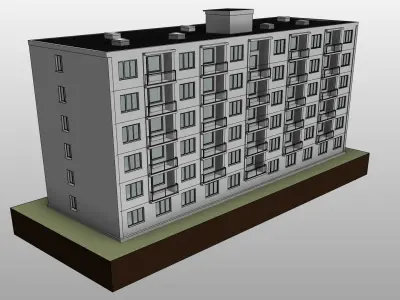 Prefabricated apartment building system T06B 3D model