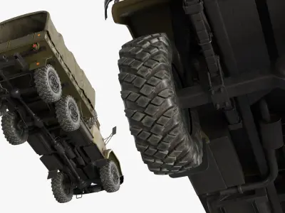  ZIL-131 Military Truck with Cargo Bed and Canvas Cover 