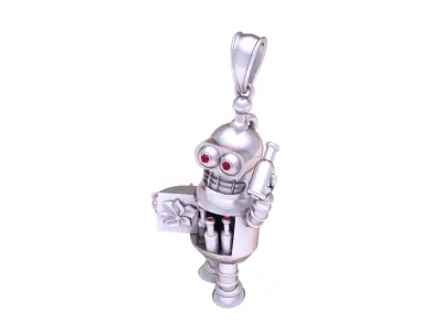  gold robot jewelry 3D print model