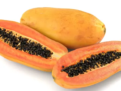 Papaya 01 - Photorealistic  Scan Low-poly 3D model
