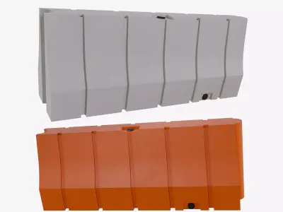 Plastic Traffic Barrier 01 Low-poly 3D model