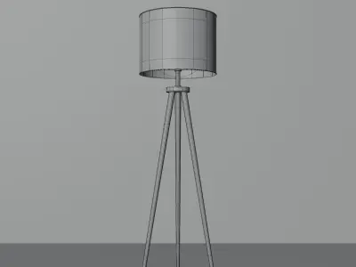 Modern Tripod Floor Lamp AR Low-poly 3D model