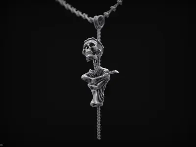 Skeleton Cross Pendant Silver street collection  3D print model