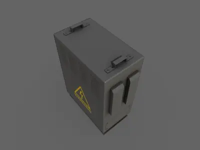 PBR Electric Box Black V3 Low-poly 3D model