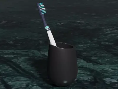 Toothbrush and Holder  3D model