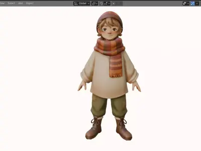Cozy Village Kid Game Ready 5K 15K 20K Cinematic Low-poly 3D model
