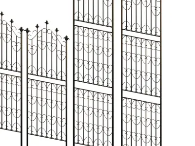 20 low poly fence set Low-poly 3D model