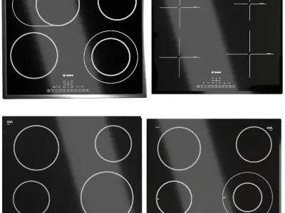 set of hobs Bosch Low-poly 3D model