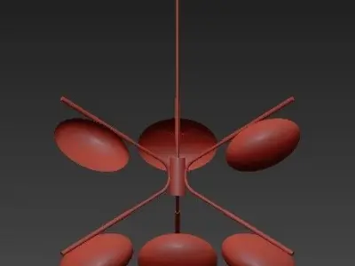 LEVITY chandelier with balls hanging from it 3D model