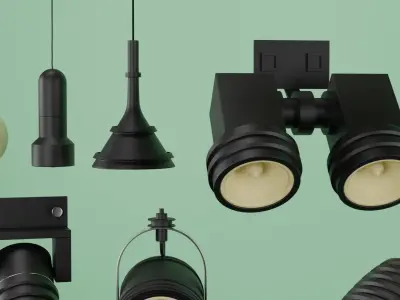3D Models of light projectors and Lamps 3D model