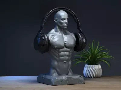 Anatomy bust Headphone Stand  Human anatomy Headset Stand 3D print model