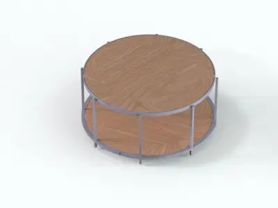 Table Wood Round Free 3D model