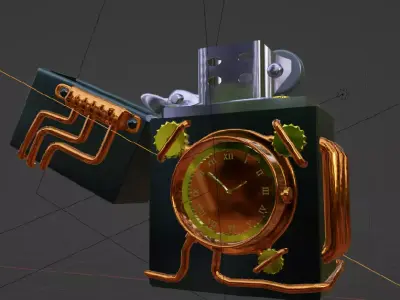 Gasoline lighter steampunk 3D model