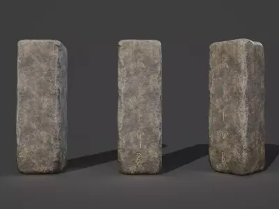 Rock Monolith Low-poly 3D model