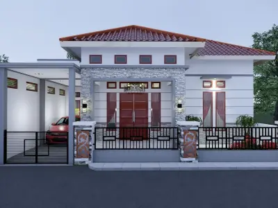 1 floor House Design Minimalis Full Interior  3D model