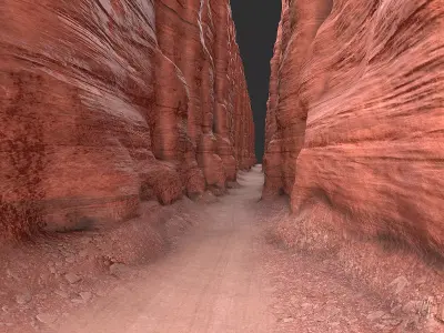 Desert Canyon Path Low-poly 3D model