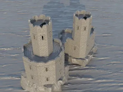 Island Prison Tabletop Terrain 28 mm 3D print model